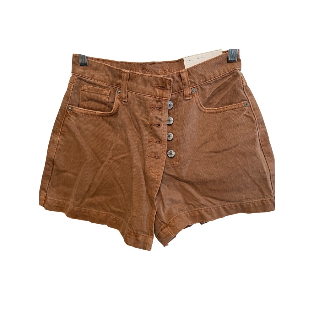 American Eagle Mom Skort Shorts Button Fly/Zip‎ Brown Women's Size 2 / 26W NWT